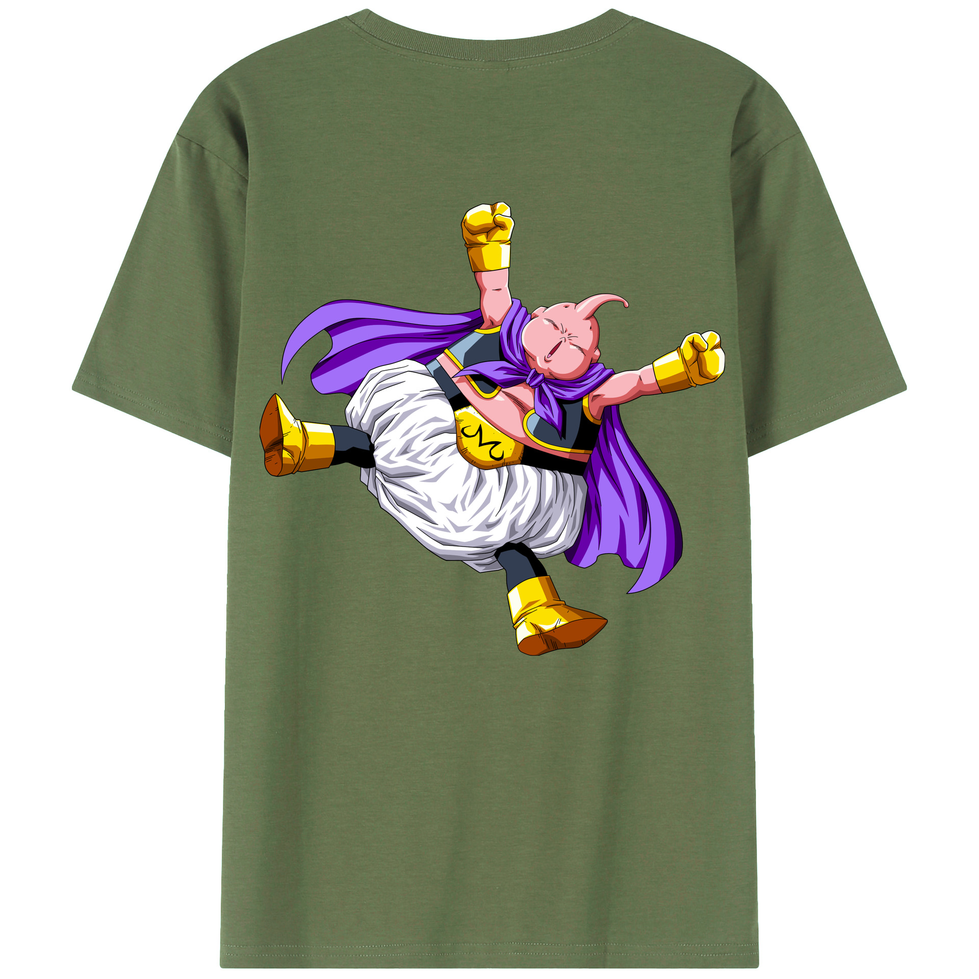 （画像用） ドラゴンボール 魔人ブウ DRAGON BALL Majin Buu 綿100％ メンズ半袖Tシャツ（バックプリント） 通気性